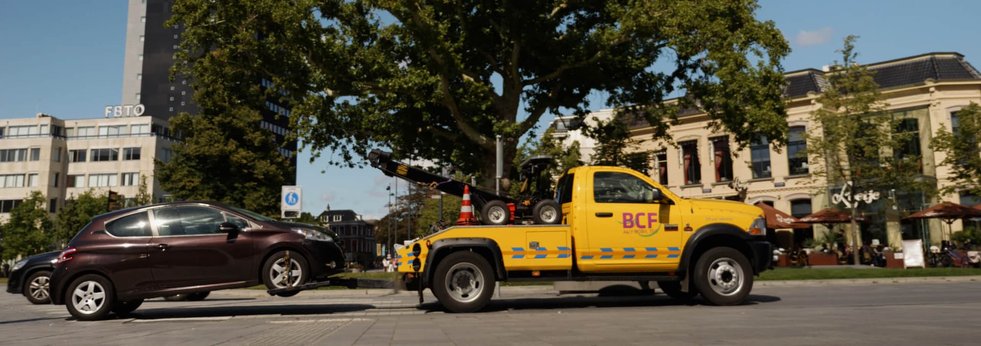 Bergingsteam van BCF Mobiliteit aan het werk